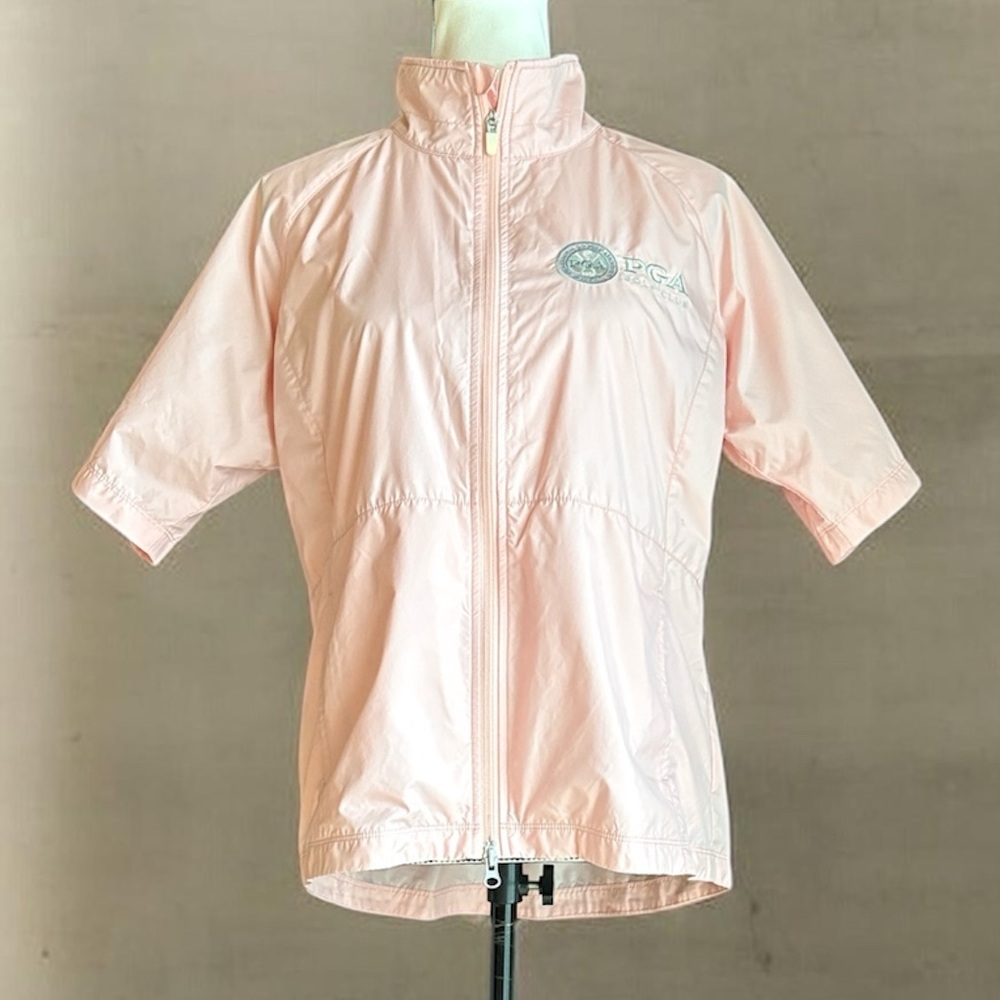 Zero Restriction PGA Golf Lightweight Pink Zip Down Top L